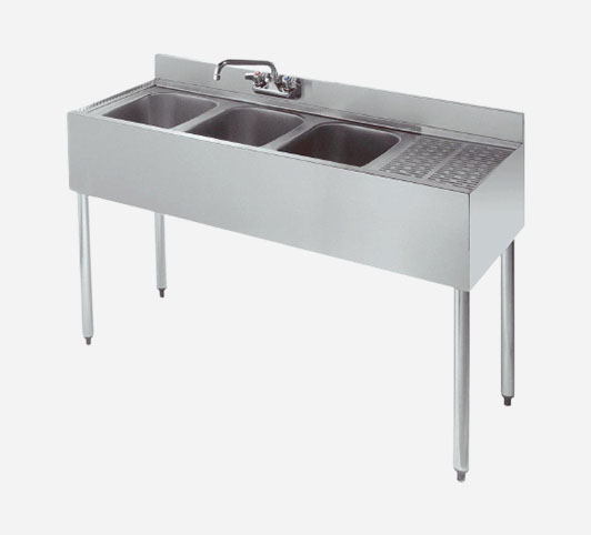 Stainless Steel Three Compartment Sink